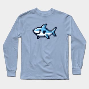 Pixelated Shark Long Sleeve T-Shirt